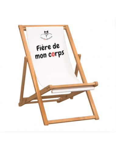 Chaise Longue avec le Message "Fière de mon corps" l'évolution des habitudes 