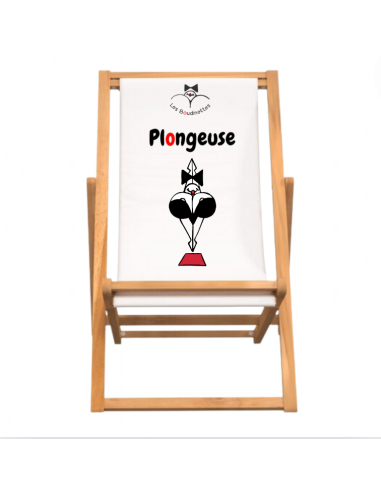 Chaise Longue avec le Message et le dessin "Plongeuse" pas cher 