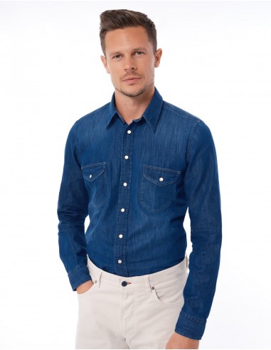 CHEMISE DE TRAVAIL EN DENIM LAVÉ chez Cornerstreet bien 