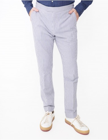 PANTALON EN COTON STRETCH SEERSUCKER outlet