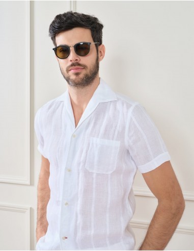 TEXTURED LINEN CAMP SHIRT online