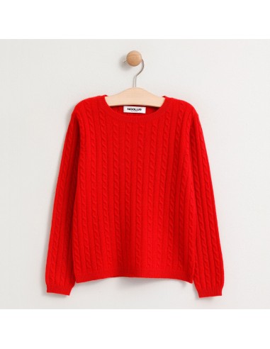 OKTAI pull col rond rouge offre 