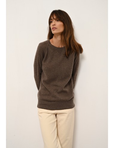 HELEN pull col rond taupe chiné outlet