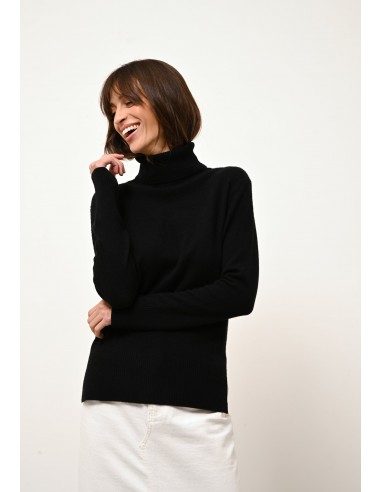 KAREN pull col rond noir Véritable concentré