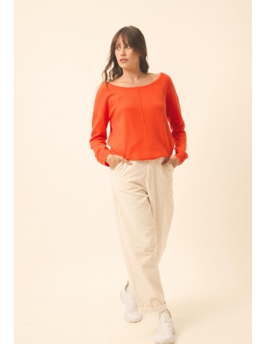 KAREN pull col rond orange livraison gratuite