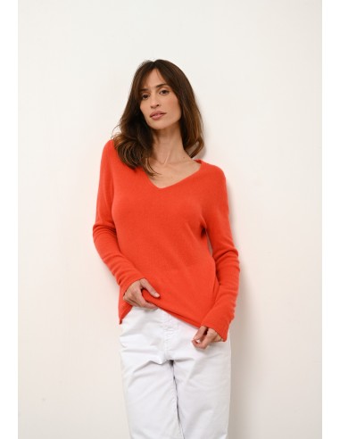 JOAN pull col v orange le concept de la Pate a emporter 