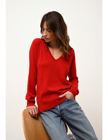 PHOEBE pull col v rouge de la marque