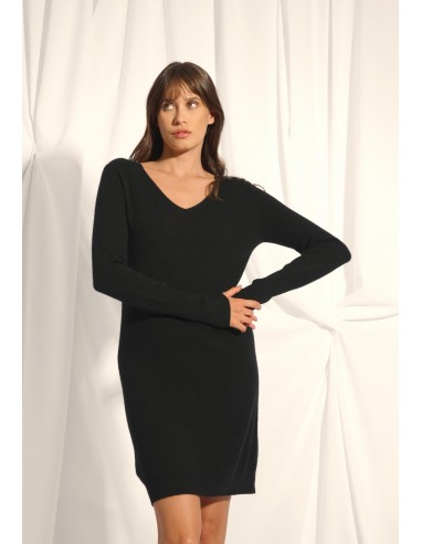 TRACY robe col v noir Venez acheter