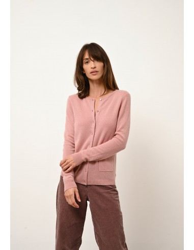 KATHARINE cardigan col rond bois de rose les muscles