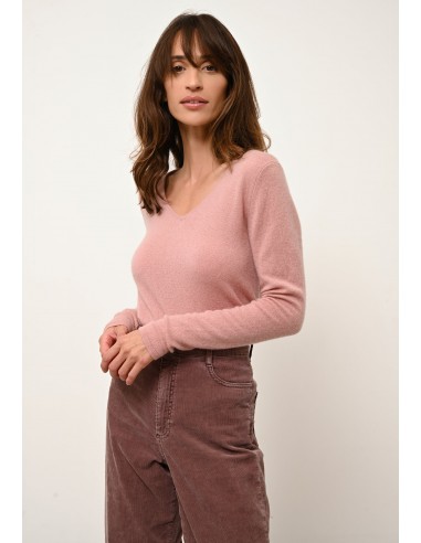 JOAN pull col v bois de rose une grave pollution 