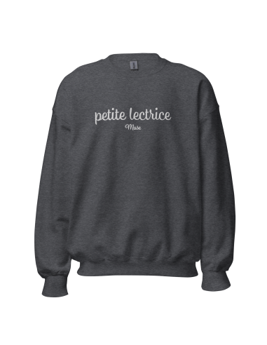 Sweat brodé - Petite lectrice (6 coloris) destockage